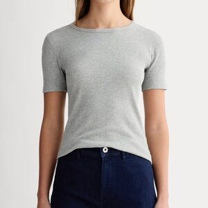 everlane heathered gray luxe rib crew shirt